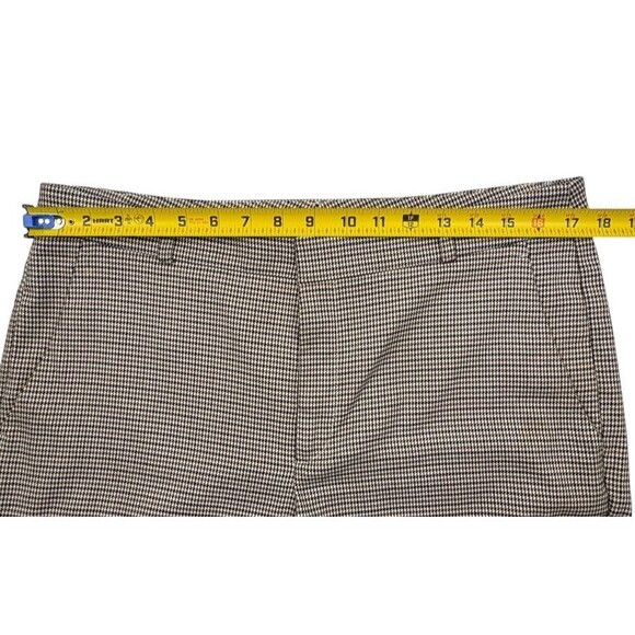 Banana Republic Avery Houndstooth Plaid Ankle Pants Preppy Chic Neutral 12 Short - Picture 7 of 15